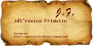Járovics Fridolin névjegykártya